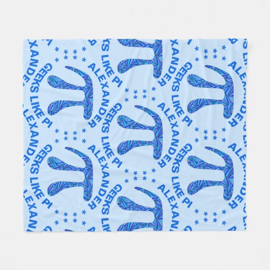 Blue Pi Symbol Math Geek Zuhause Dorm Geeks wie Pi Fleecedecke (Vorderseite (Horizontal))