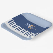 Blue Piano Keyboard Music Keys Mit Monogramm Party Pappteller (Gewinkelt)