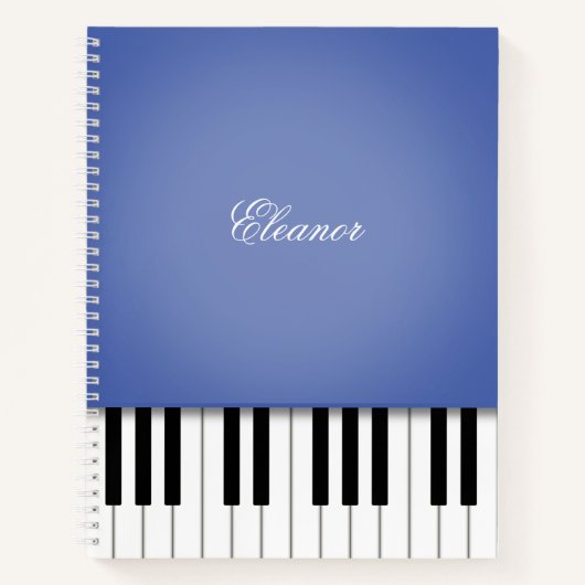 Blue Piano Music Keyboard Custom Notizblock (Vorderseite)