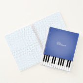 Blue Piano Music Keyboard Custom Notizblock (Innenseite)