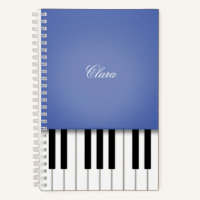 Blue Piano Music Keyboard Personalisiert Noteboo