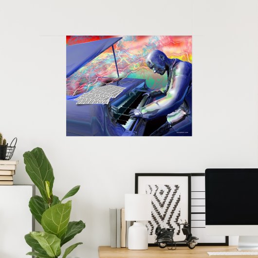 Blue Piano Poster (Heimbüro)