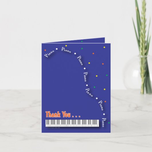Blue Piano Thank You Card Dankeskarte (Vorderseite)