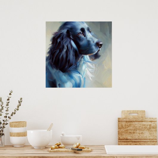Blue Picardy Spaniel Dog Poster (Küche)