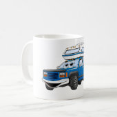 Blue Pick Up Camper Cartoon Kaffeetasse (Vorderseite Links)