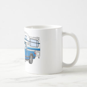 Blue Pick Up Camper Cartoon Kaffeetasse