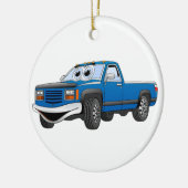 Blue Pick Up LKW Cartoon Keramikornament (Links)