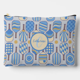 Blue Pickleball Paddle mit Monogramm Zubehörtasche