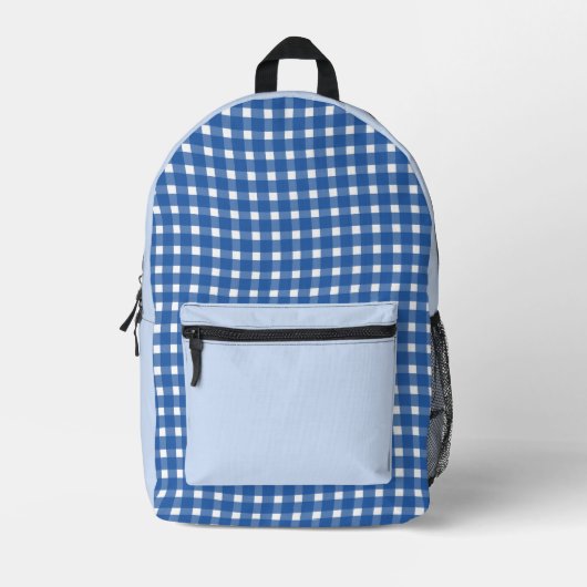 blue picnic backpack bedruckter rucksack (Vorderseite)