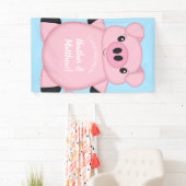 Blue Pig Baby Dusche Banner (Insitu)