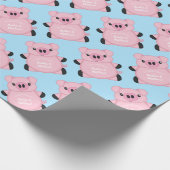 Blue Pig Baby Dusche Geschenkpapier (Ecke)