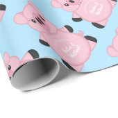 Blue Pig Baby Dusche Geschenkpapier (Rolleneckpunkt)