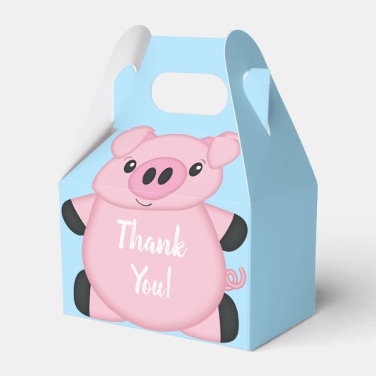 Blue Pig Baby Dusche Geschenkschachtel (Vorderseite)