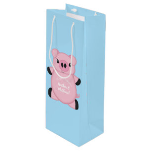 Blue Pig Baby Dusche Geschenktüte Für Weinflaschen