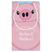 Blue Pig Baby Dusche Kleine Geschenktüte (Rückseite)