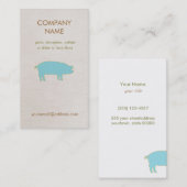 Blue Pig Business Card Visitenkarte (Vorne/Hinten)