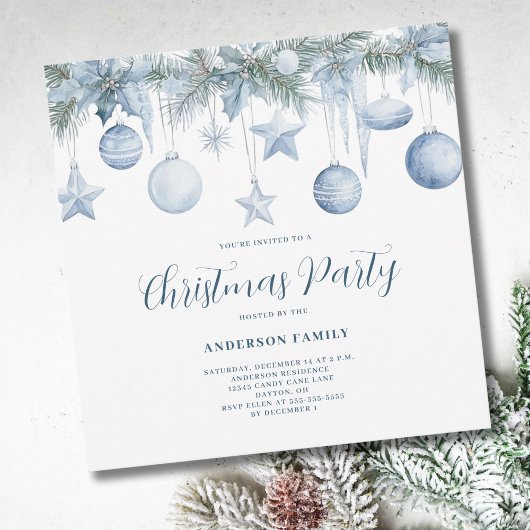 Blue Pine Christmas Einladung