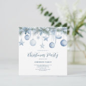 Blue Pine Christmas Einladung (Stehend Vorderseite)