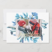 Blue Pine Tree Branches Foto Frohe Weihnachten (Vorderseite)