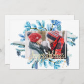 Blue Pine Tree Branches Foto Frohe Weihnachten (Vorne/Hinten)