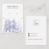 BLUE PINE TREE FOREST NECKLACE EARRING DISPLAY VISITENKARTE (Vorne/Hinten)