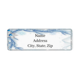 Blue Pine Winter Christmas Address Labels