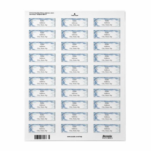Blue Pine Winter Christmas Address Labels (Vorne)