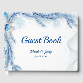 Blue Pine Winter Christmas Gästebuch