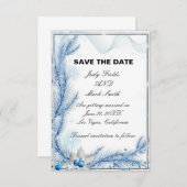 Blue Pine Winter Christmas Save the Date Card (Vorne/Hinten)