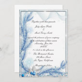 Blue Pine Winter Weihnachten Einladung (Vorne/Hinten)