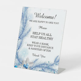 Blue Pine Winter Weihnachten Hochzeit Sicherheit Sockelschild