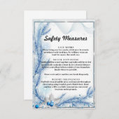 Blue Pine Winter Weihnachten Sicherheitsmaßnahmen Begleitkarte (Vorne/Hinten)