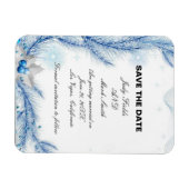 Blue Pine Winter Weihnachtsfeier retten das Datum Magnet (Horizontal)