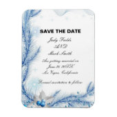 Blue Pine Winter Weihnachtsfeier retten das Datum Magnet (Vertikal)