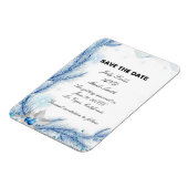 Blue Pine Winter Weihnachtsfeier retten das Datum Magnet (Linke Seite)