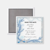 Blue Pine Winter Weihnachtsfeier retten das Datum Magnet (Vorderseite/Rückseite)