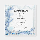 Blue Pine Winter Weihnachtsfeier retten das Datum Magnet (Vorne)