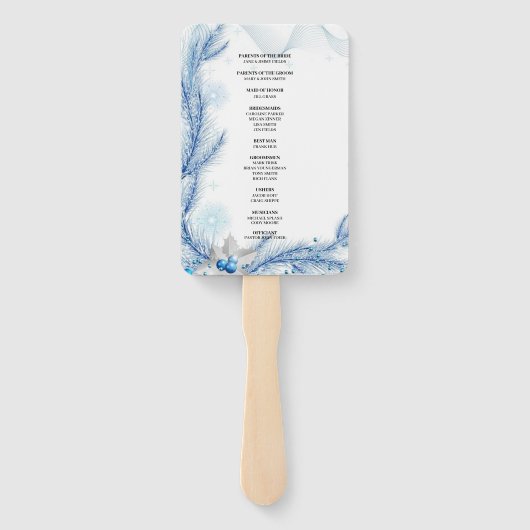 Blue Pine Winter Weihnachtsprogramm Fächer (Rückseite)