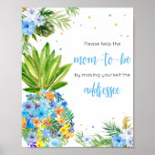 Blue Pineaple Baby Shower Envelope Poster (Vorne)