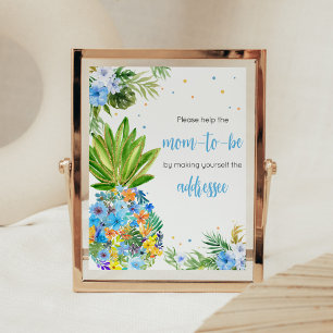Blue Pineaple Baby Shower Envelope Poster