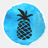 Blue Pineapple Runder Aufkleber (Vorderseite)