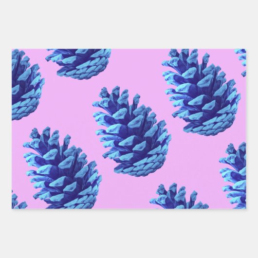 Blue Pinecone Artsy Wrapping Craft Paper Geschenkpapier Set (Vorderseite 2)