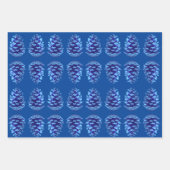 Blue Pinecone Artsy Wrapping Craft Paper Geschenkpapier Set (Vorderseite)