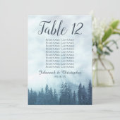 Blue Pines Wedding Chart Tischnummer Card Karte (Stehend Vorderseite)