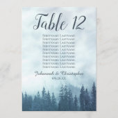 Blue Pines Wedding Chart Tischnummer Card Karte (Vorderseite)