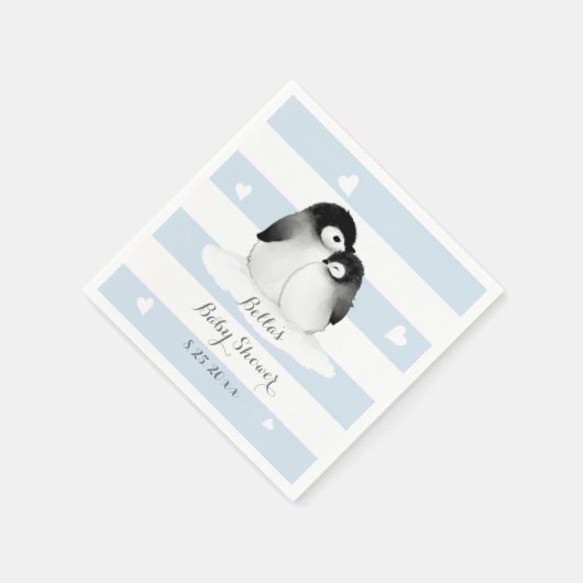 Blue Pinguin Paper Napkins Serviette (Ecke)