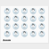 Blue Pinguins Baby Shower Stickers (Blatt)