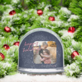 Blue Pink 1-Photo Happy Holidays Script Schneekugeln (Weihnachten)