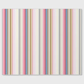 Blue, pink, almond and coffee stripes geschenkpapier (Flach)