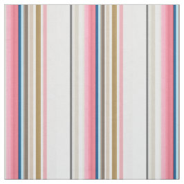 Blue, pink, almond and coffee stripes stoff